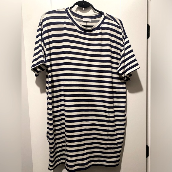 From Palmer - Short sleeve Striped midi dress/ with pockets - Picture 1 of 4